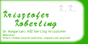 krisztofer koberling business card